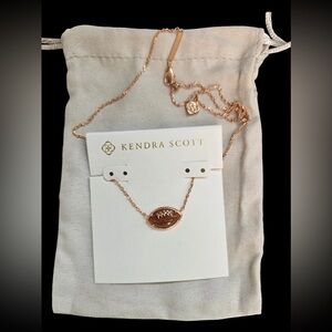 KENDRA SCOTT Football Autumn Fall 14K Rose Gold 19” Football Necklace NEW NWT